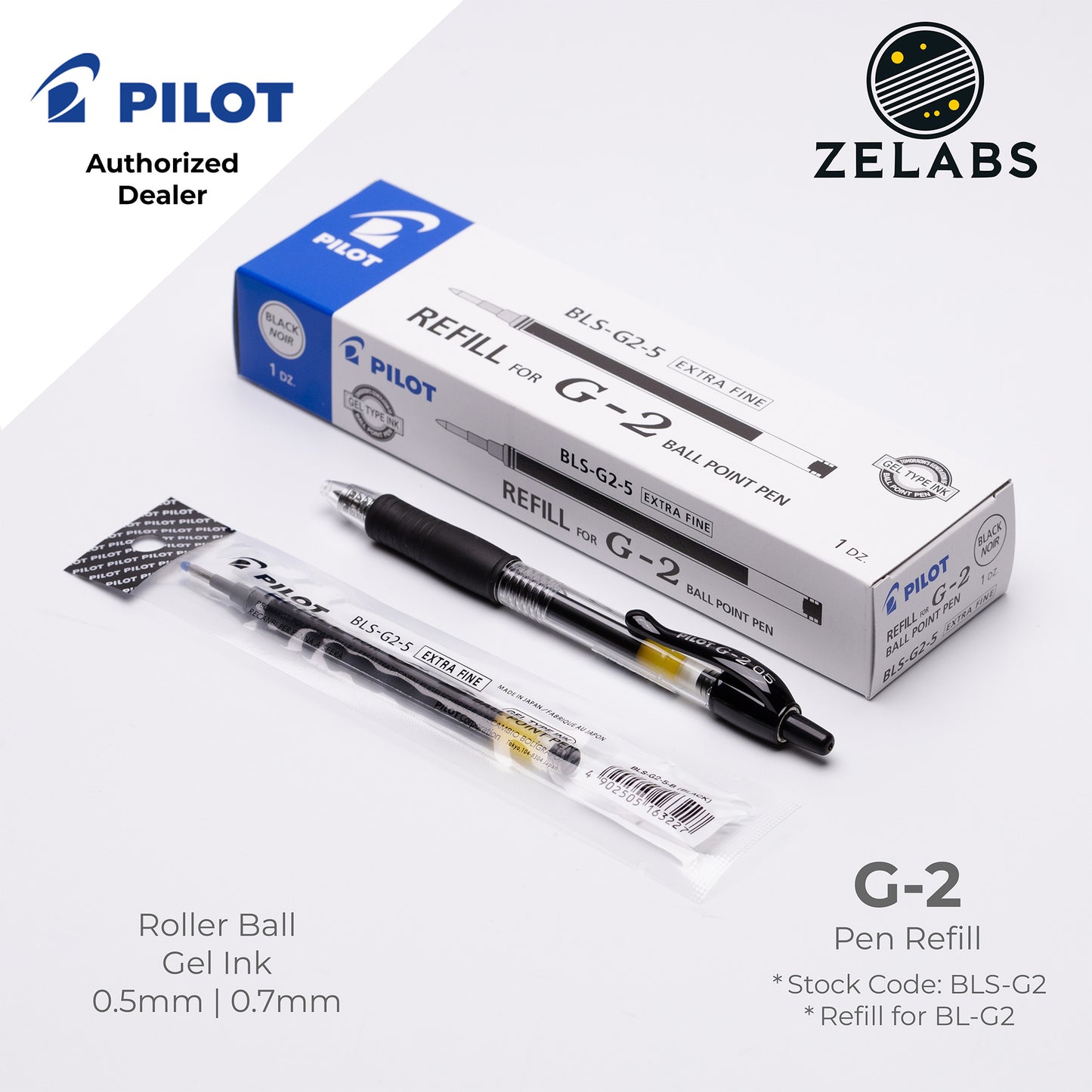 Pilot G-2 Roller Ball (Gel Ink) Refill - BLS-G2 - 0.5mm | 0.7mm