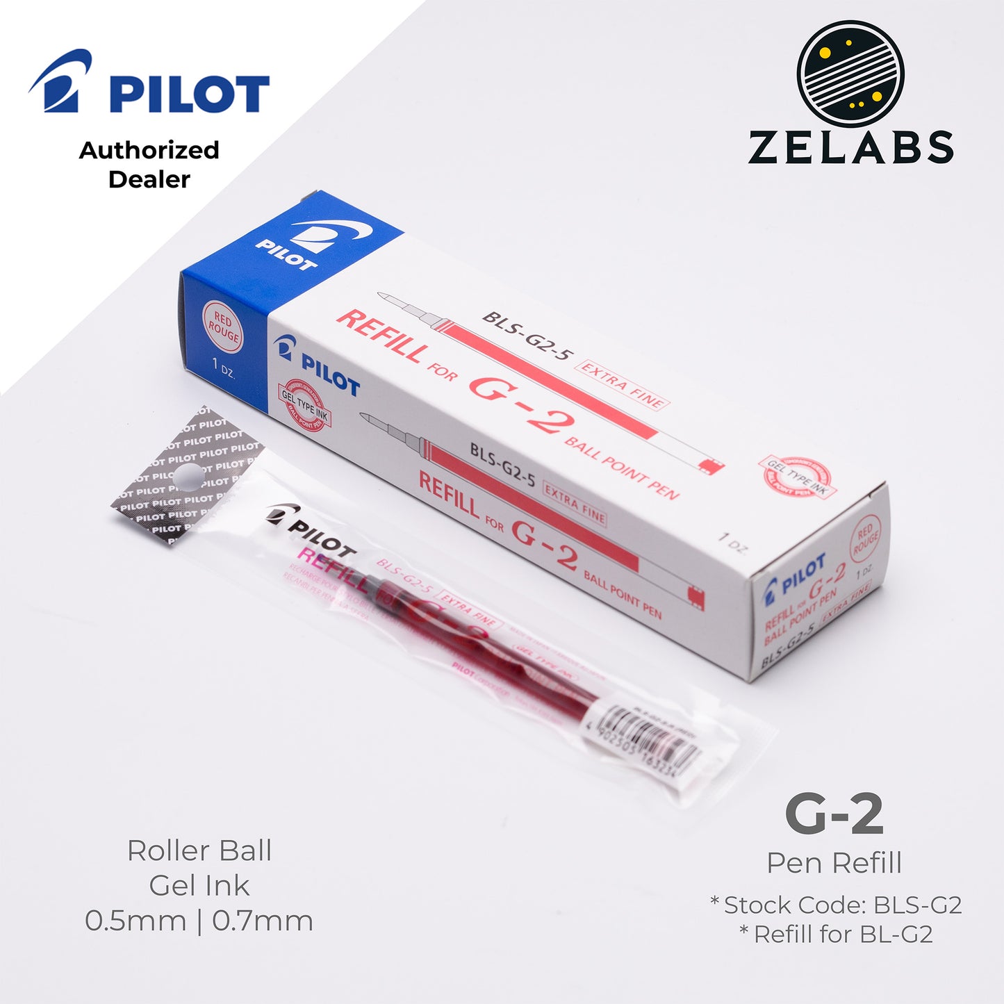 Pilot G-2 Roller Ball (Gel Ink) Refill - BLS-G2 - 0.5mm | 0.7mm