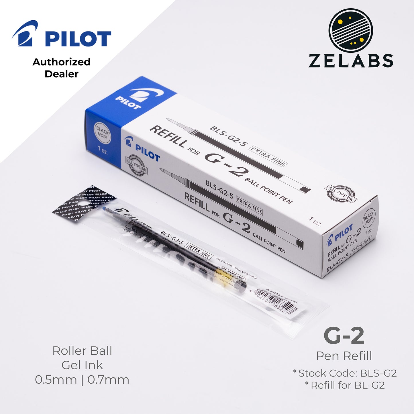 Pilot G-2 Roller Ball (Gel Ink) Refill - BLS-G2 - 0.5mm | 0.7mm