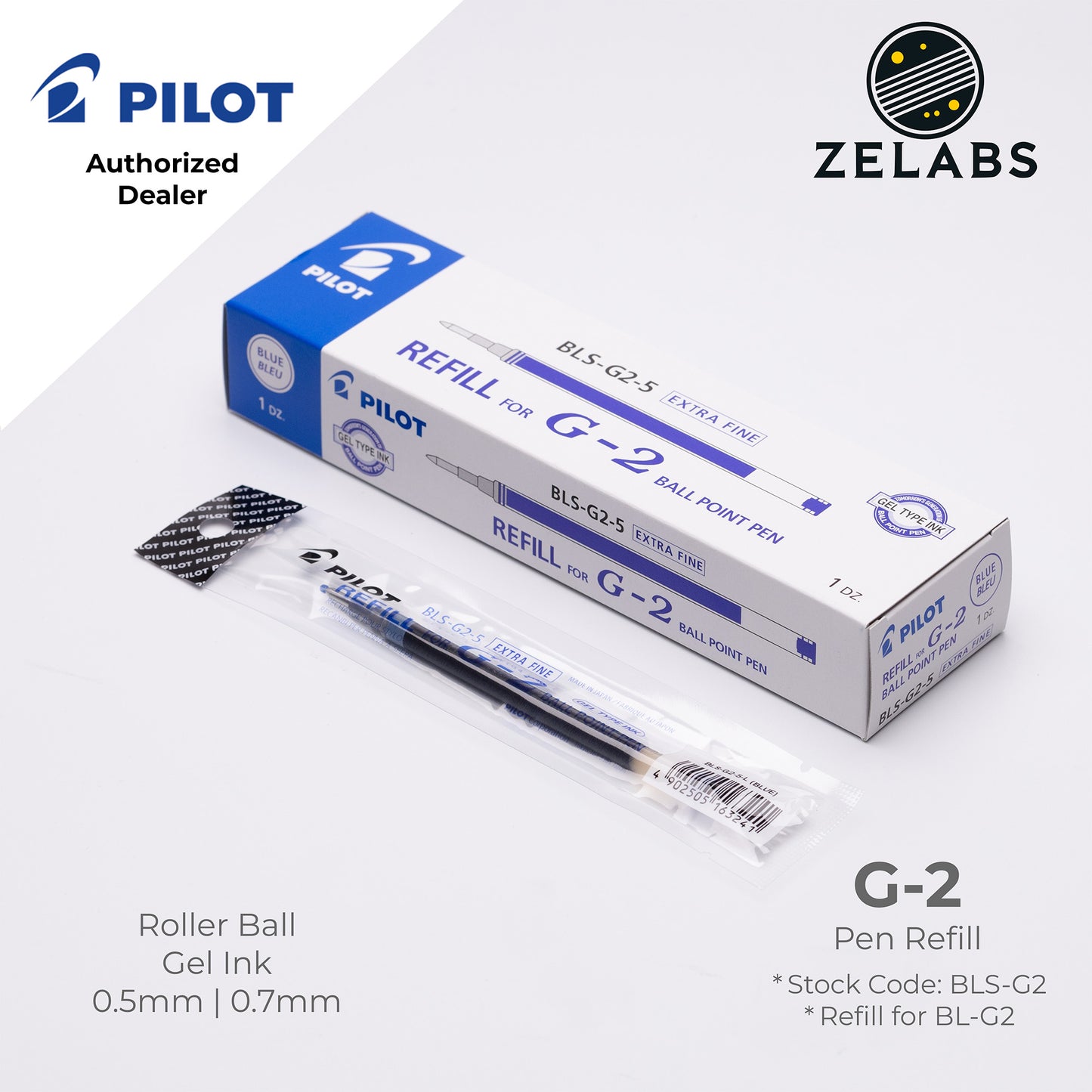 Pilot G-2 Roller Ball (Gel Ink) Refill - BLS-G2 - 0.5mm | 0.7mm