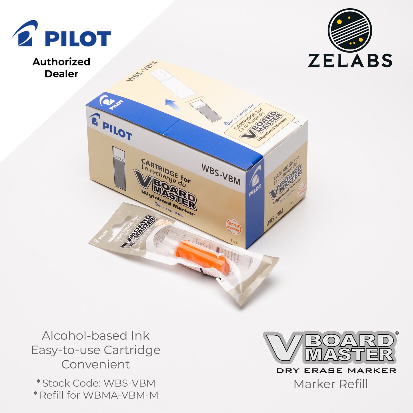 Pilot V Board Master Ink Refill Cartridge - WBS-VBM