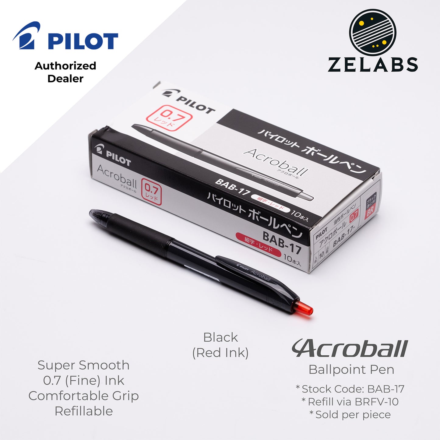 Pilot Acroball Fine Ballpoint Pen - BAB-17 - 0.7mm