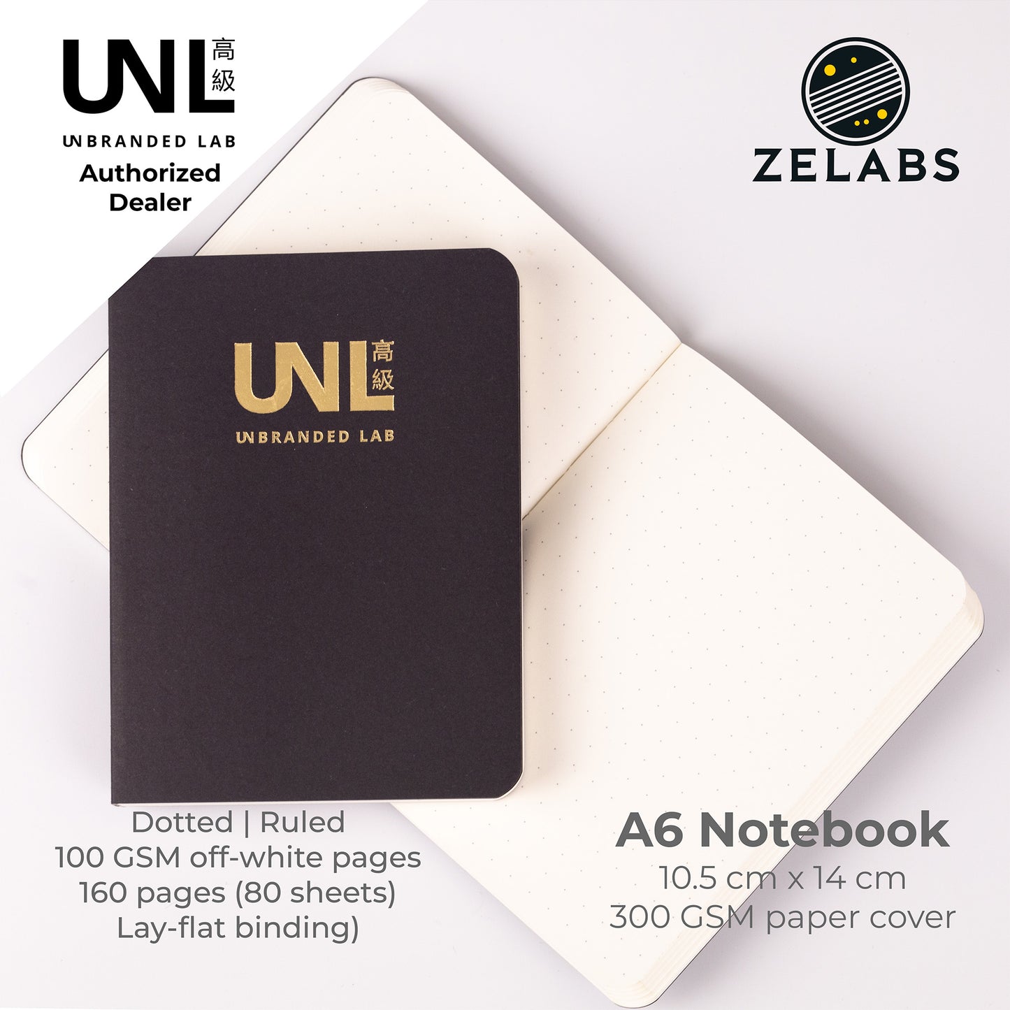 Unbranded Lab Minimalist A6 Notebook / Planner / Bullet Journal - Dotted / Ruled