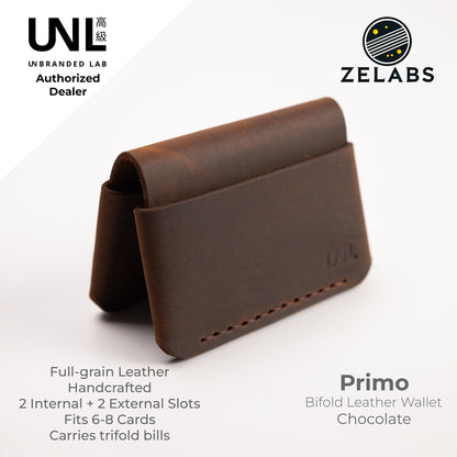 Unbranded Lab Primo Minimalist Bifold Leather Wallet - Crazy Horse / Full grain leather