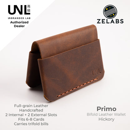 Unbranded Lab Primo Minimalist Bifold Leather Wallet - Crazy Horse / Full grain leather