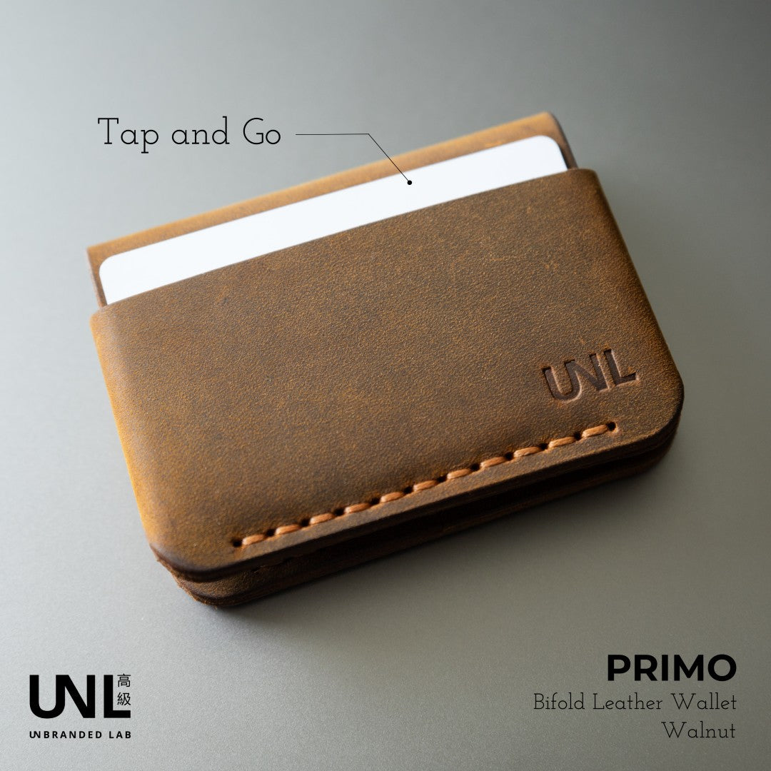 Unbranded Lab Primo Minimalist Bifold Leather Wallet - Crazy Horse / Full grain leather