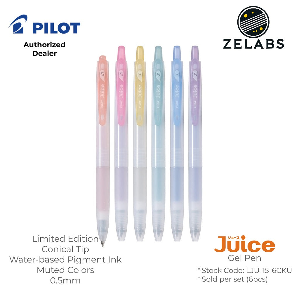 Pilot Juice Limited Edition Muted/Dusty Series Retractable Gel Pen 6-Color Set - LJU-15-6CKU - 0.5mm