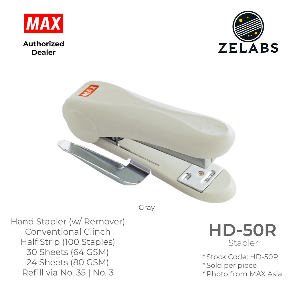 MAX HD-50R Stapler with Remover - Conventional Clinch Hand Stapler (Refill by No.35 Staples)