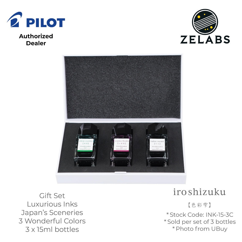 Pilot Iroshizuku Fountain Pen Ink Gift Set of 3 (15 ml) - INK-15-3C