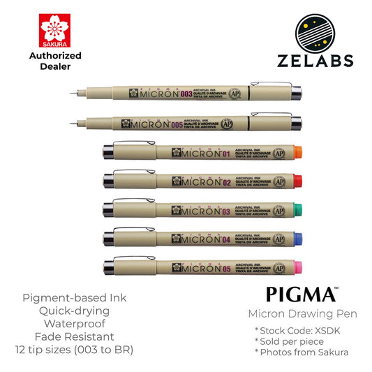 Sakura Pigma Micron Pen / Drawing Pen / Technical Pen - Authentic - XSDK - 003 to 12