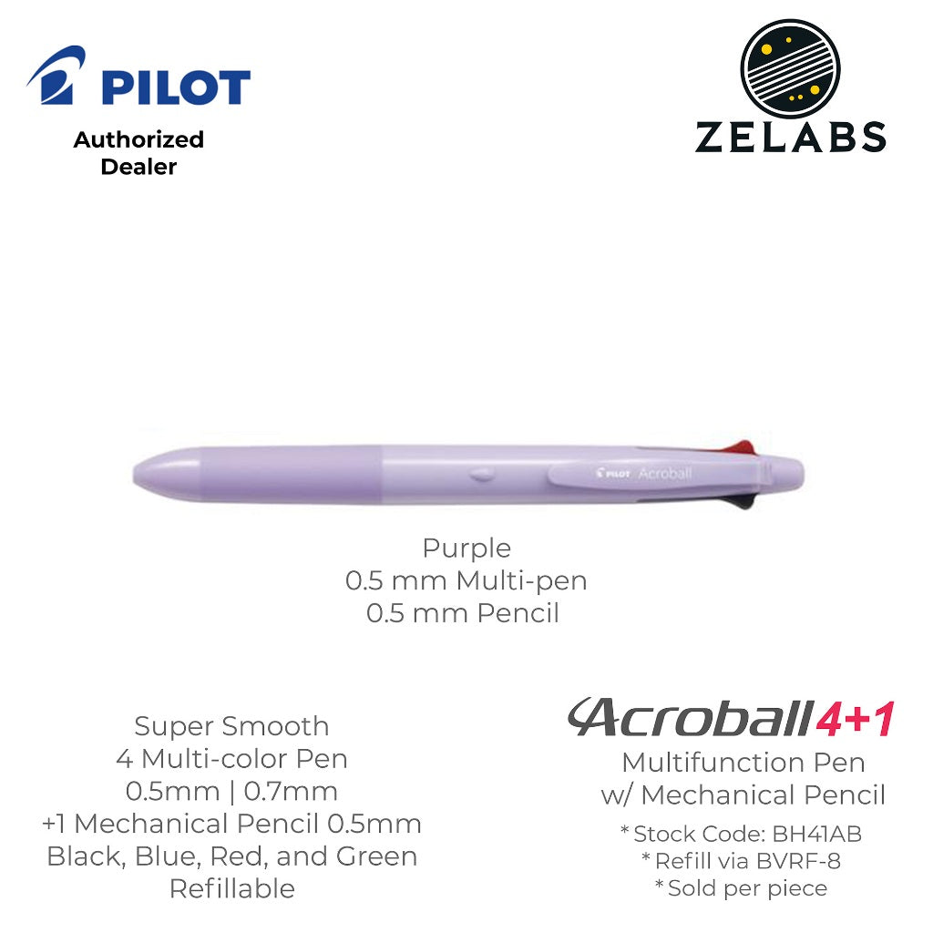 Pilot Acroball 4+1 Multifunction Ballpoint Pen with Mechanical Pencil - BH41AB - 0.5mm | 0.7mm