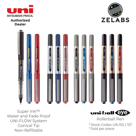 Uni Uni-Ball Eye Rollerball Pen (Capped) - UB-150 | UB-157 - 0.38mm to 1.0mm