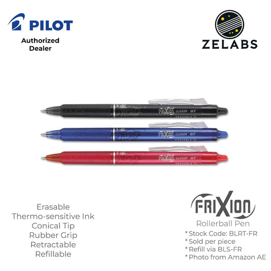 Pilot Frixion Ball Clicker Erasable Retractable Rollerball Pen - BLRT-FR5 | BLRT-FR7 - 0.5mm | 0.7mm