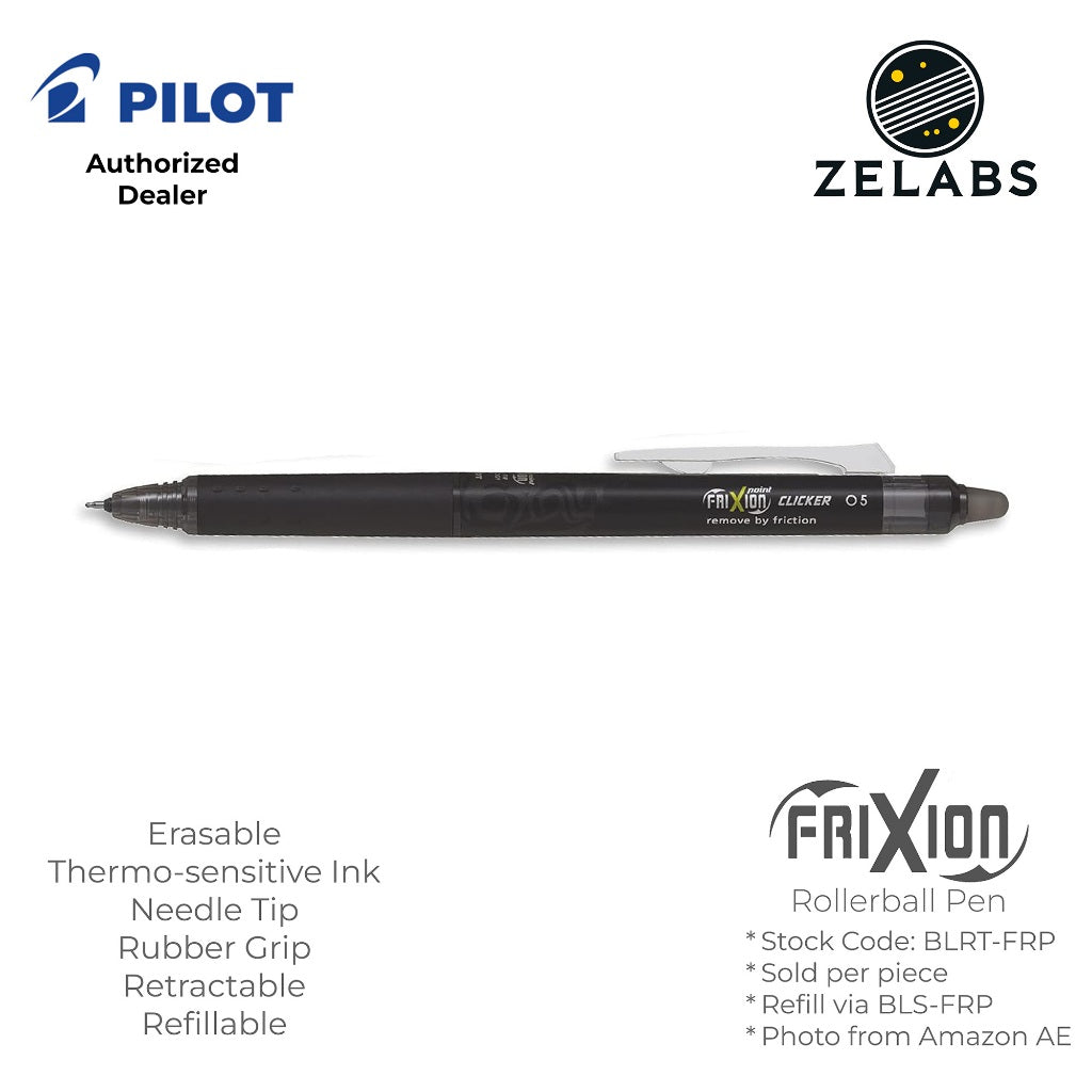 Pilot Frixion Point Clicker Erasable Retractable Rollerball Pen - BLRT-FRP5 - 0.5mm