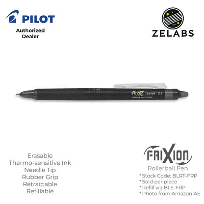 Pilot Frixion Point Clicker Erasable Retractable Rollerball Pen - BLRT-FRP5 - 0.5mm