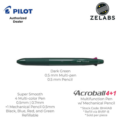 Pilot Acroball 4+1 Multifunction Ballpoint Pen with Mechanical Pencil - BH41AB - 0.5mm | 0.7mm
