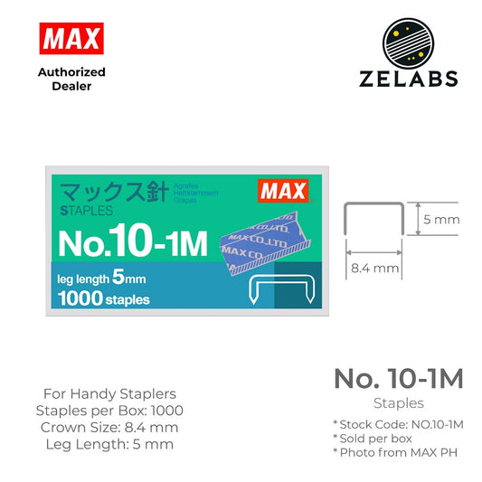 MAX No.10-1M Staples (1000 staples / box) - For Small / Handy Staplers