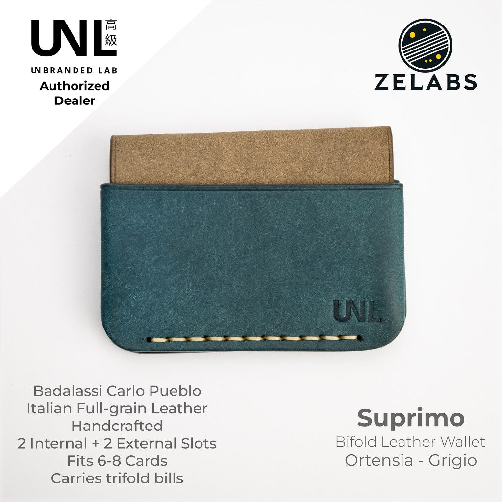 Unbranded Lab Suprimo Premium Minimalist Bifold Leather Wallet - Pueblo Italian Leather