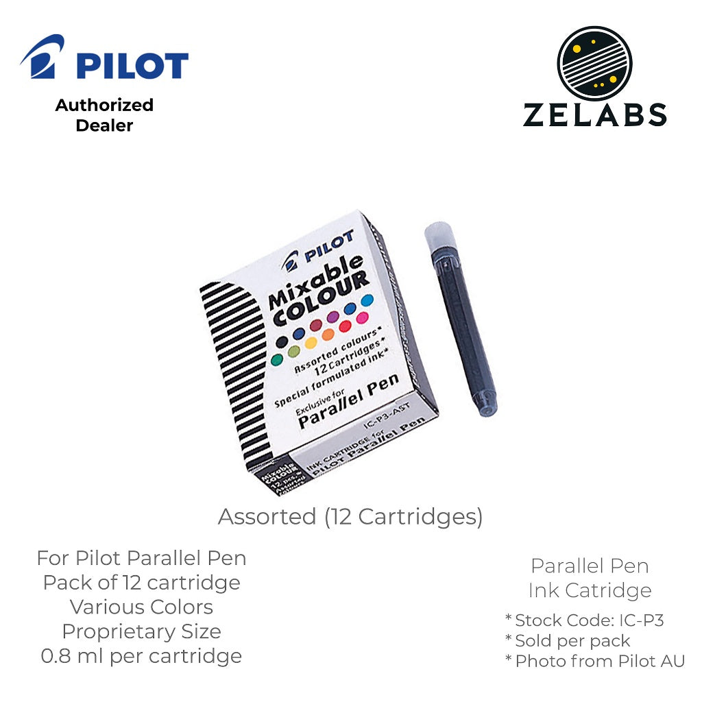 Pilot Parallel Pen Mixable Colour Refill / Ink Cartridges - IC-P3