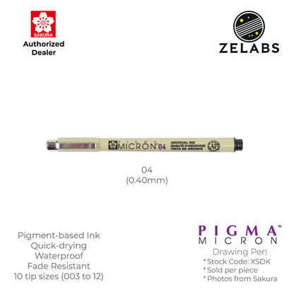 Sakura Pigma Micron Pen / Drawing Pen / Technical Pen - Authentic - XSDK - 003 to 12