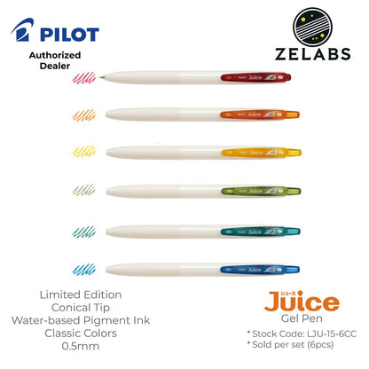 Pilot Juice Limited Edition Classic Color Retractable Gel Pen 6-Color Set  - LJU-15-6CC - 0.5mm