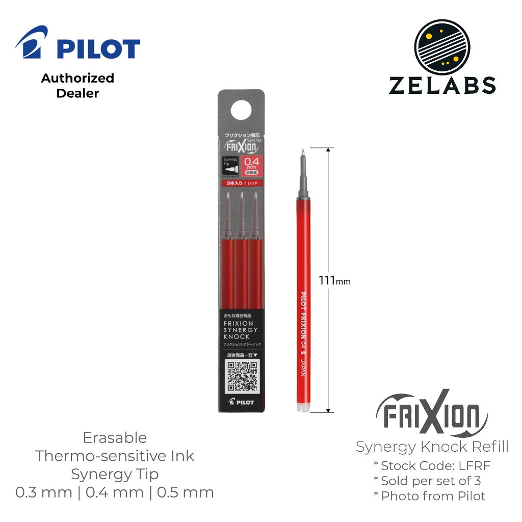 Pilot Frixion Synergy Knock Refill (Set of 3) - LFRF-133 | LFRF-143 | LFRF-153