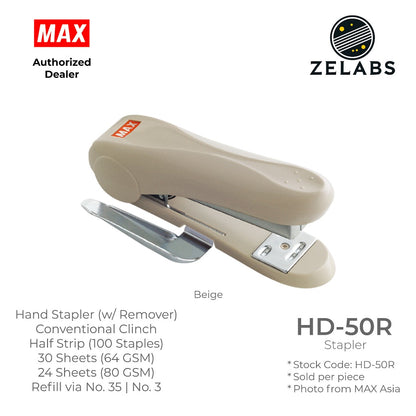 MAX HD-50R Stapler with Remover - Conventional Clinch Hand Stapler (Refill by No.35 Staples)