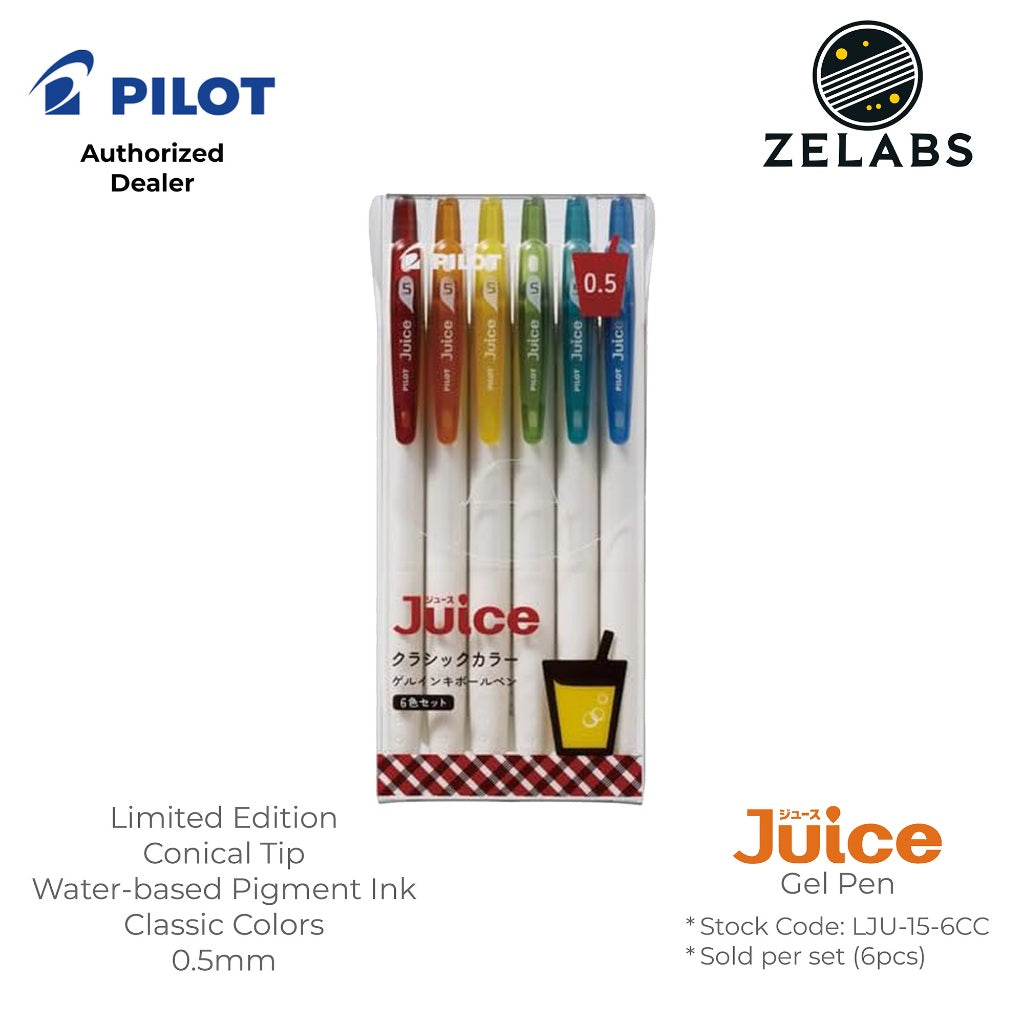 Pilot Juice Limited Edition Classic Color Retractable Gel Pen 6-Color Set  - LJU-15-6CC - 0.5mm