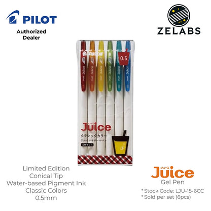 Pilot Juice Limited Edition Classic Color Retractable Gel Pen 6-Color Set  - LJU-15-6CC - 0.5mm