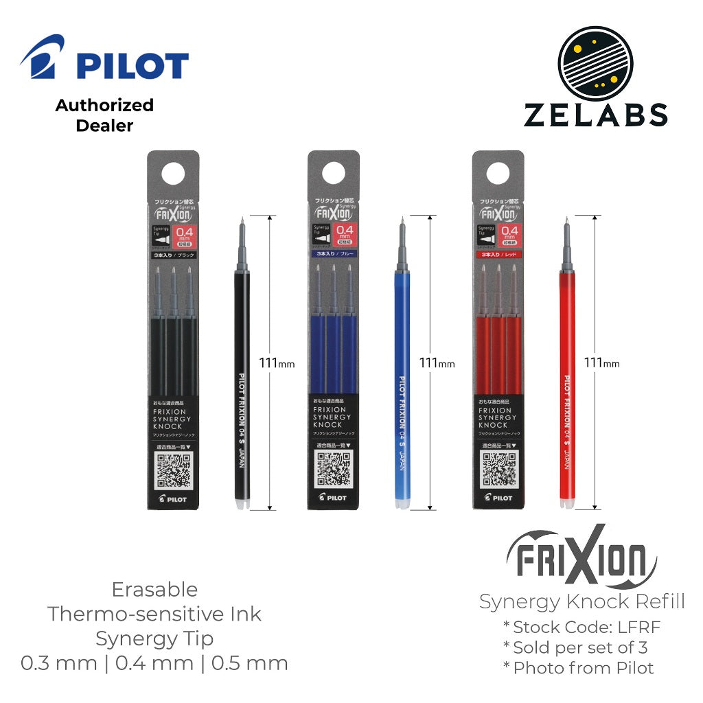 Pilot Frixion Synergy Knock Refill (Set of 3) - LFRF-133 | LFRF-143 | LFRF-153