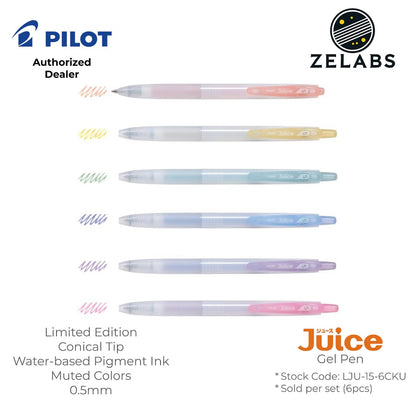 Pilot Juice Limited Edition Muted/Dusty Series Retractable Gel Pen 6-Color Set - LJU-15-6CKU - 0.5mm