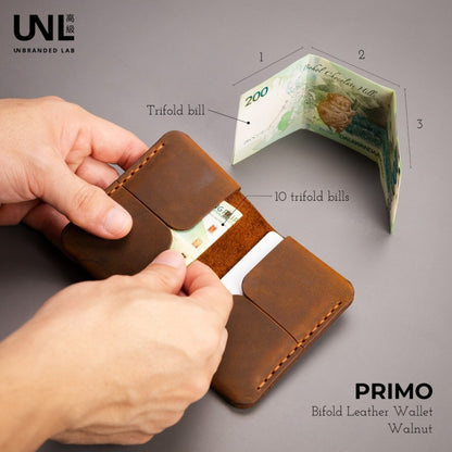 Unbranded Lab Suprimo Premium Minimalist Bifold Leather Wallet - Pueblo Italian Leather