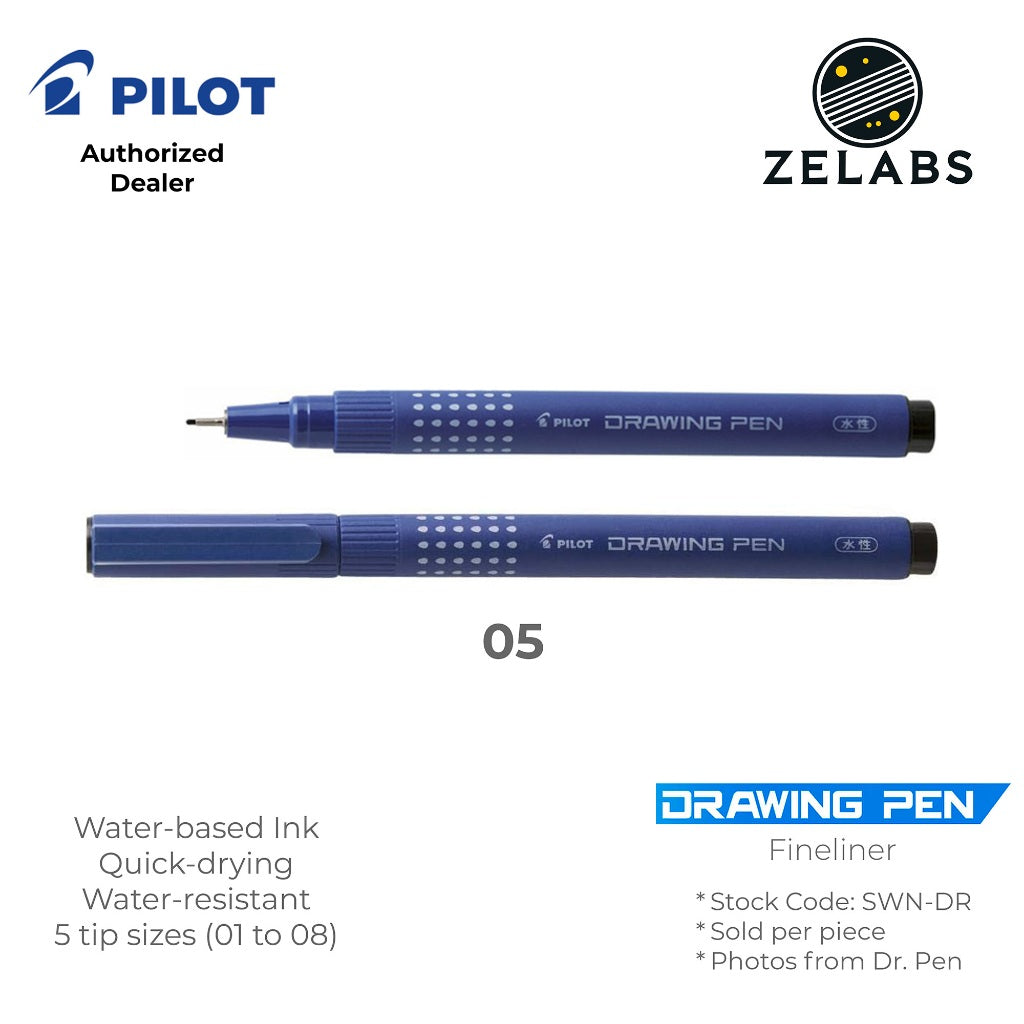 Pilot Drawing Pen Fineliner (Felt Tip) - Water-Based Ink - SWN-DR - 01 to 08