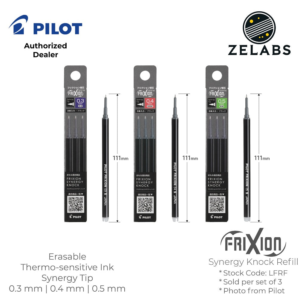 Pilot Frixion Synergy Knock Refill (Set of 3) - LFRF-133 | LFRF-143 | LFRF-153