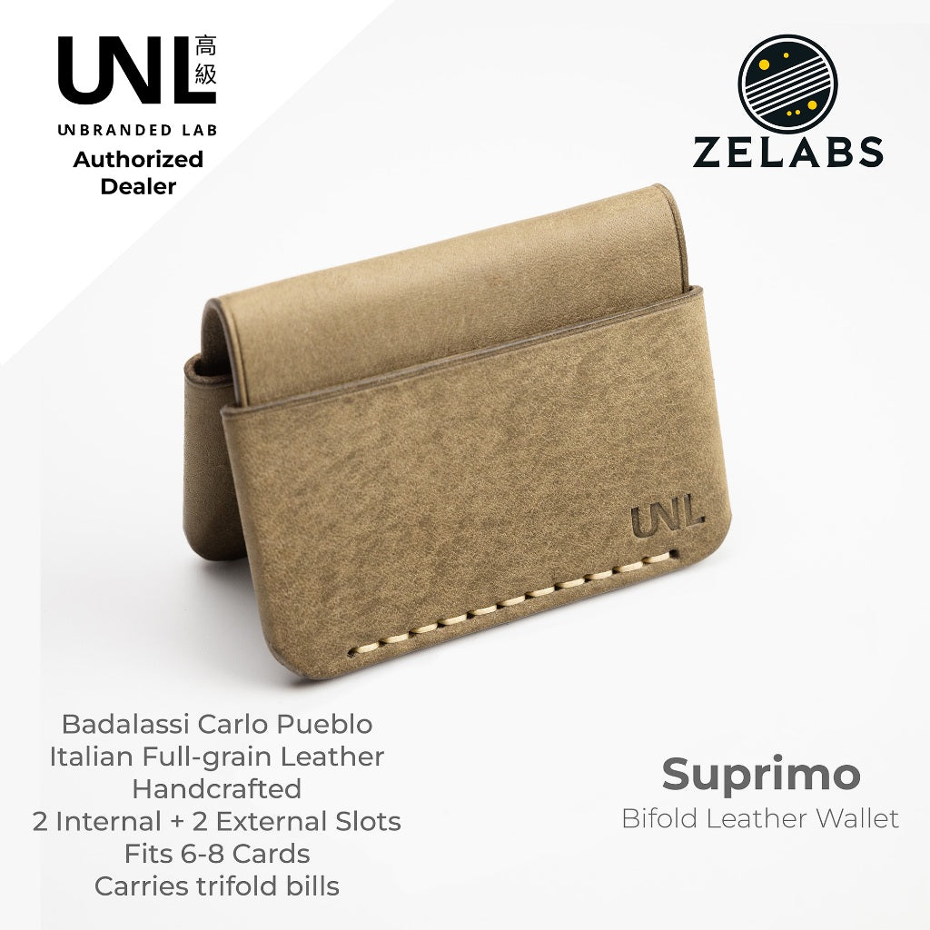 Unbranded Lab Suprimo Premium Minimalist Bifold Leather Wallet - Pueblo Italian Leather