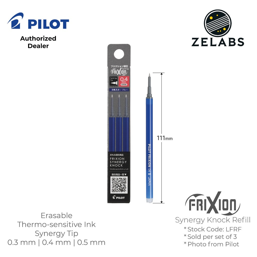 Pilot Frixion Synergy Knock Refill (Set of 3) - LFRF-133 | LFRF-143 | LFRF-153