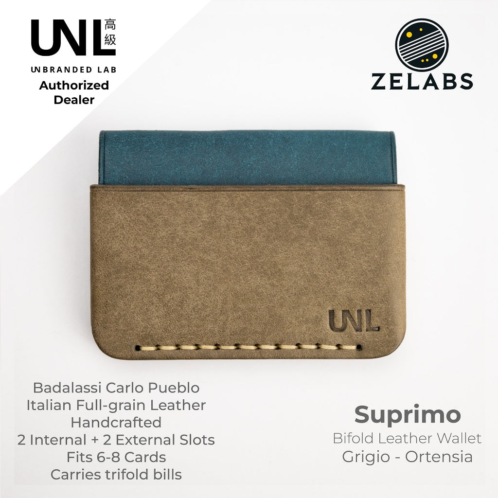 Unbranded Lab Suprimo Premium Minimalist Bifold Leather Wallet - Pueblo Italian Leather