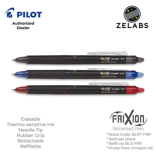 Pilot Frixion Point Clicker Erasable Retractable Rollerball Pen - BLRT-FRP5 - 0.5mm