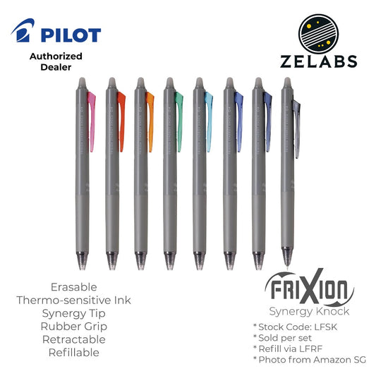 Pilot Frixion Synergy Knock Retractable Erasable Rollerball Pen - LFSK - 0.3 | 0.4 | 0.5