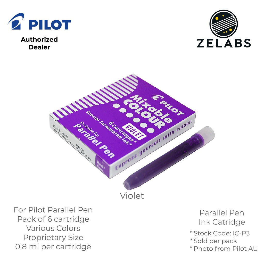 Pilot Parallel Pen Mixable Colour Refill / Ink Cartridges - IC-P3