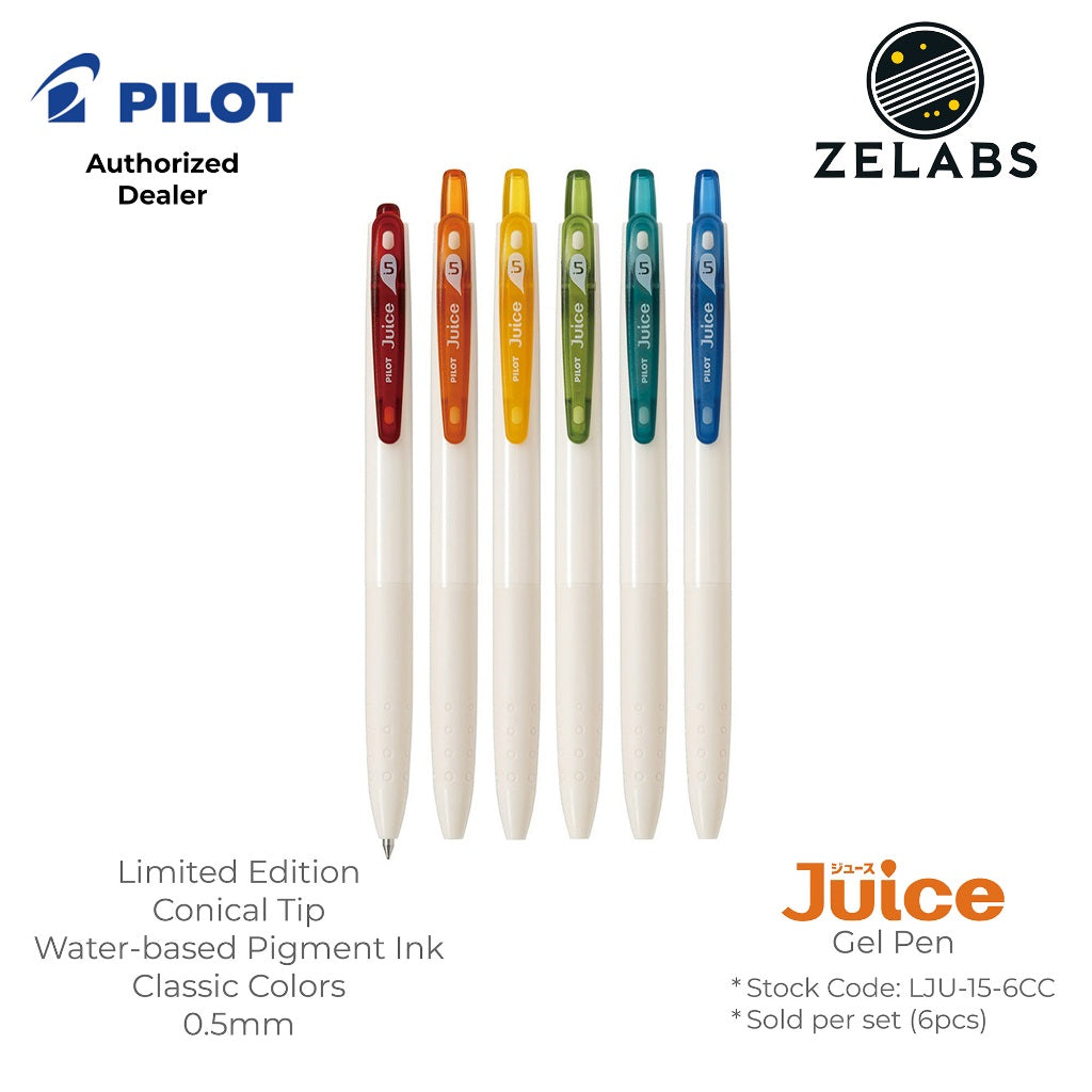 Pilot Juice Limited Edition Classic Color Retractable Gel Pen 6-Color Set  - LJU-15-6CC - 0.5mm