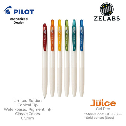 Pilot Juice Limited Edition Classic Color Retractable Gel Pen 6-Color Set  - LJU-15-6CC - 0.5mm