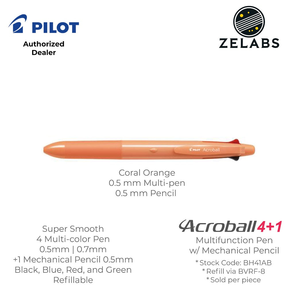Pilot Acroball 4+1 Multifunction Ballpoint Pen with Mechanical Pencil - BH41AB - 0.5mm | 0.7mm