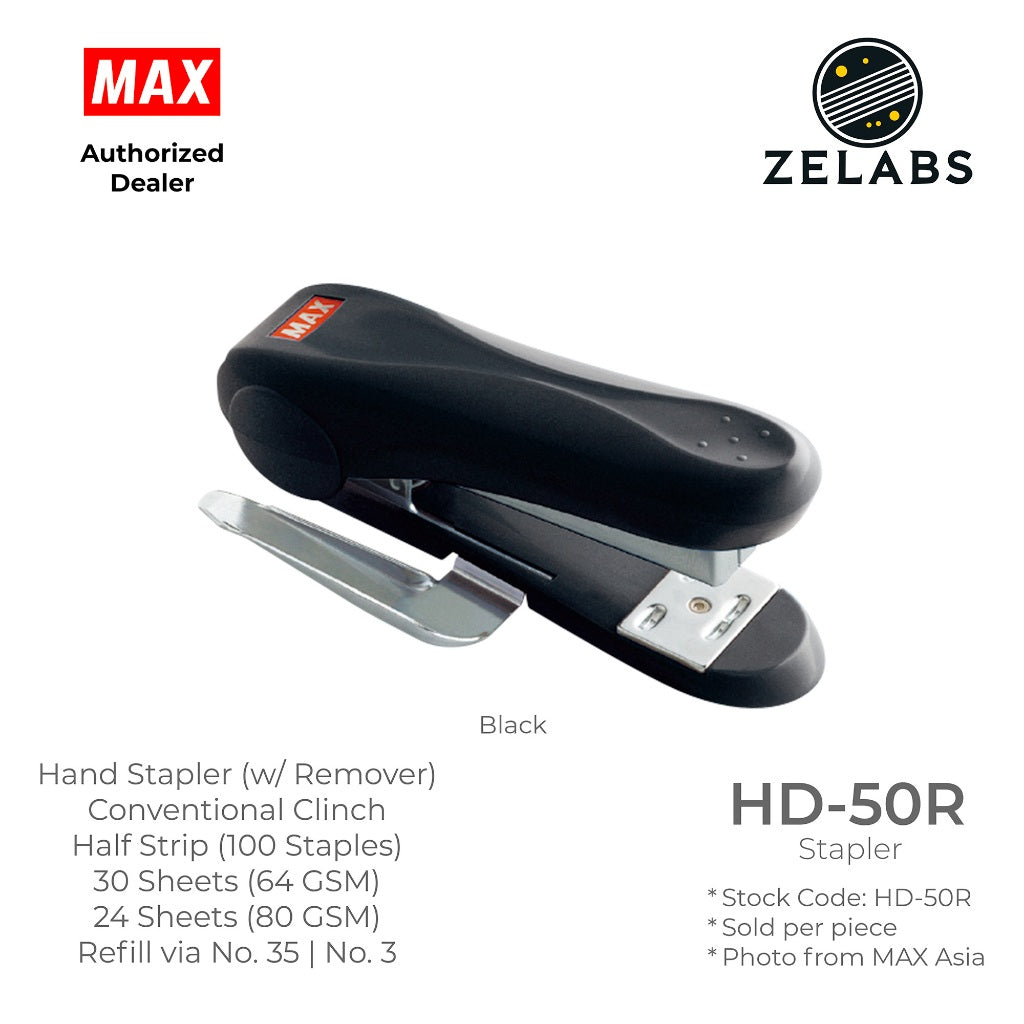MAX HD-50R Stapler with Remover - Conventional Clinch Hand Stapler (Refill by No.35 Staples)