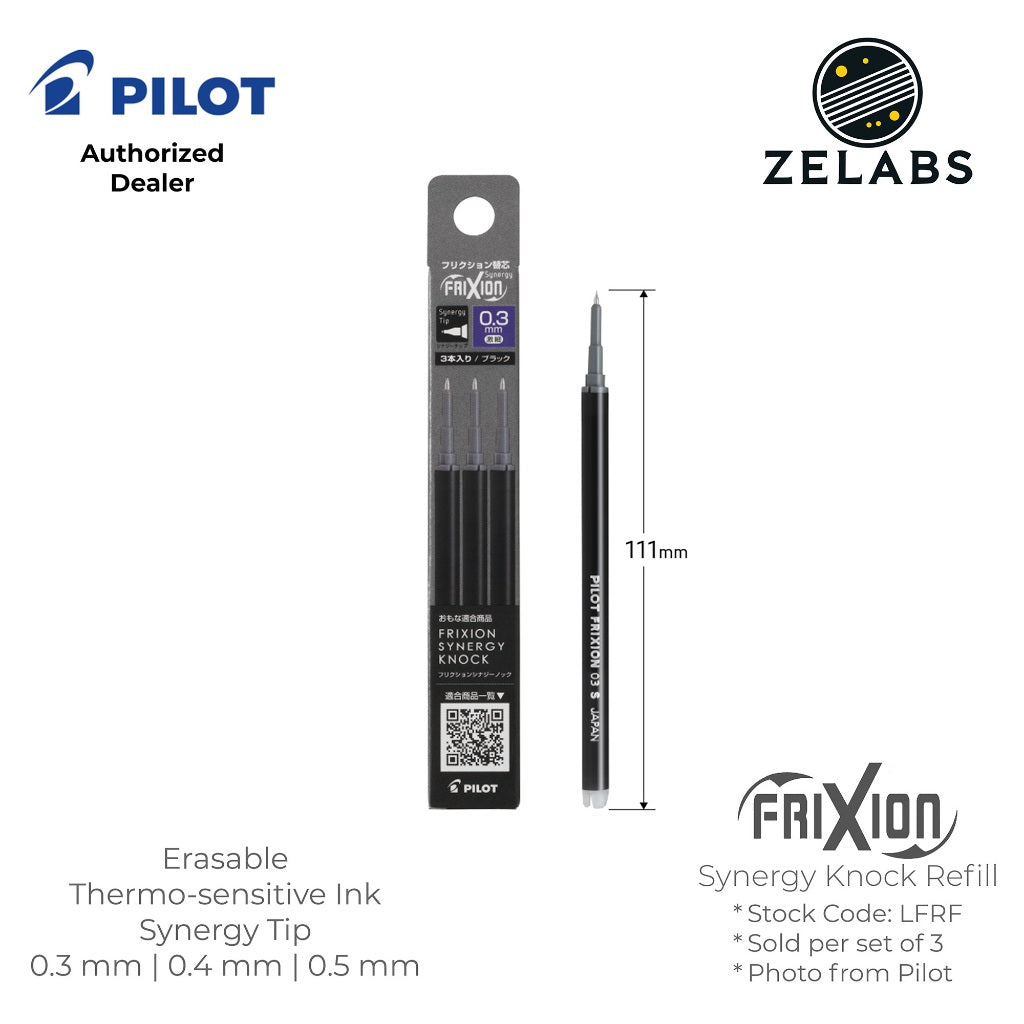 Pilot Frixion Synergy Knock Refill (Set of 3) - LFRF-133 | LFRF-143 | LFRF-153
