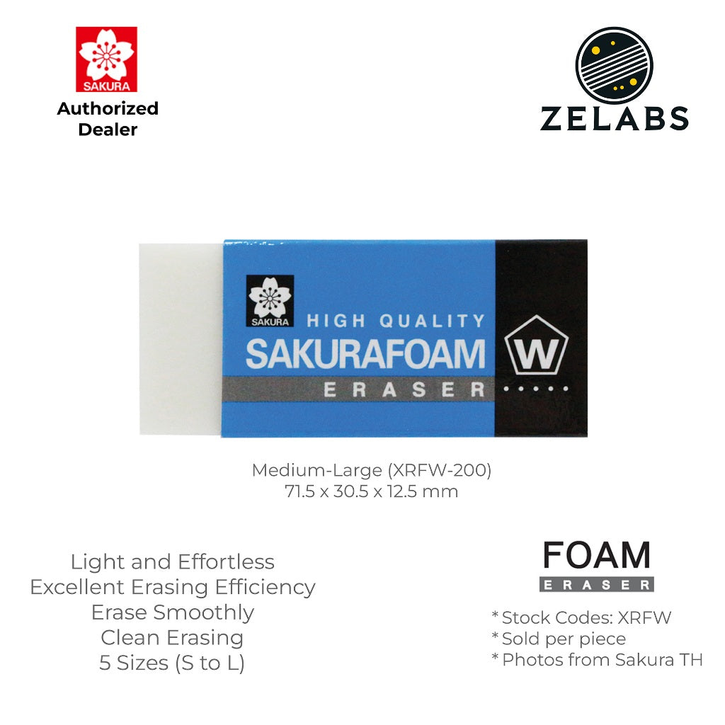 Sakura Foam Eraser W (Phthalate-Free) - XRFW-60 | XRFW-100