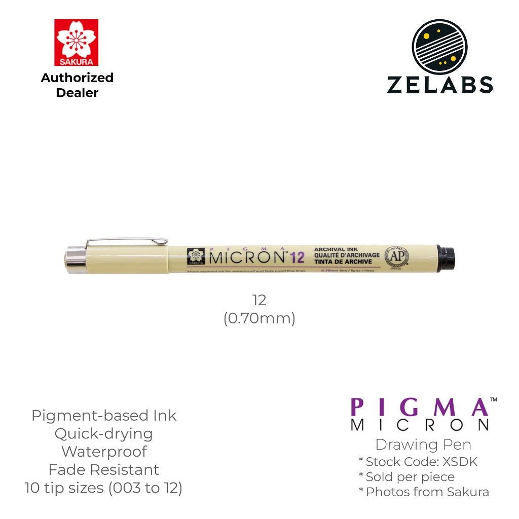 Sakura Pigma Micron Pen / Drawing Pen / Technical Pen - Authentic - XSDK - 003 to 12