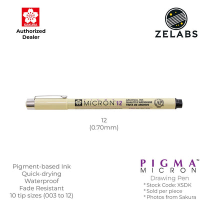 Sakura Pigma Micron Pen / Drawing Pen / Technical Pen - Authentic - XSDK - 003 to 12