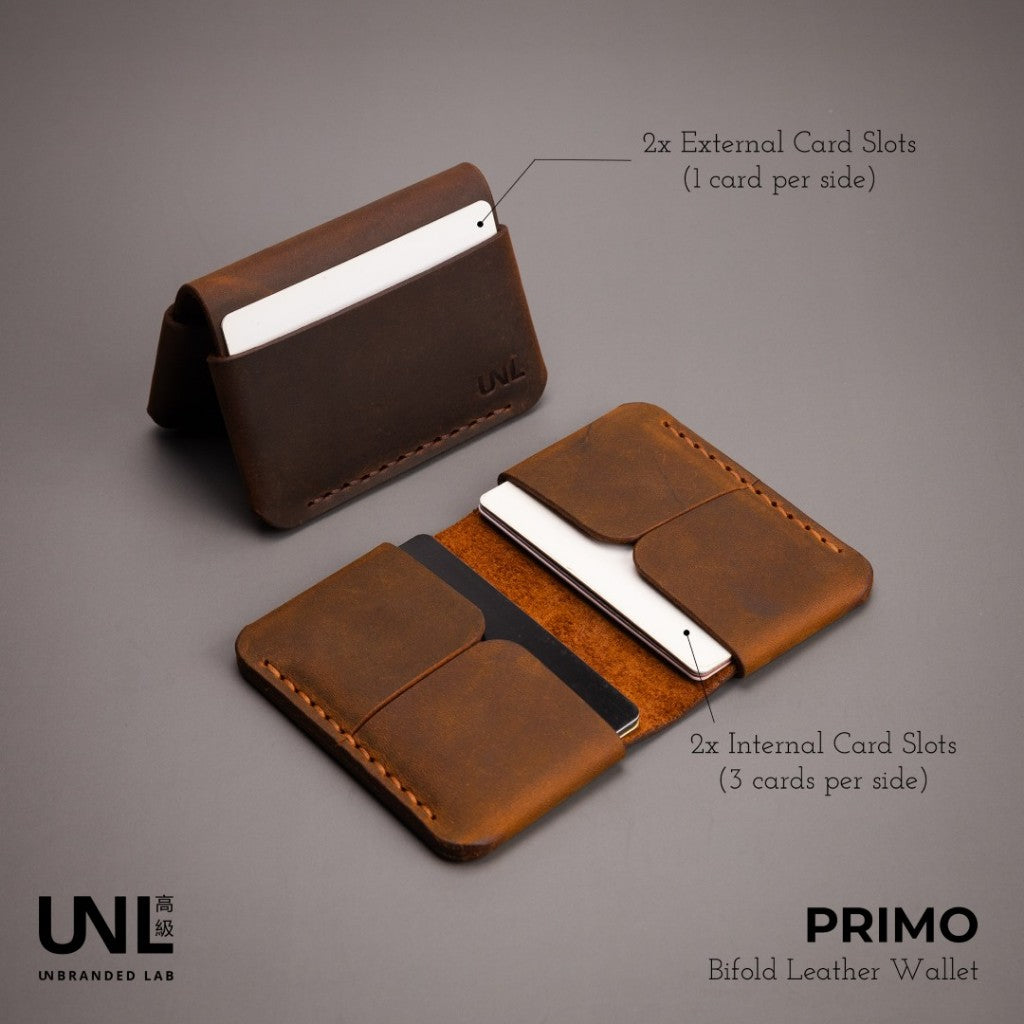 Unbranded Lab Suprimo Premium Minimalist Bifold Leather Wallet - Pueblo Italian Leather