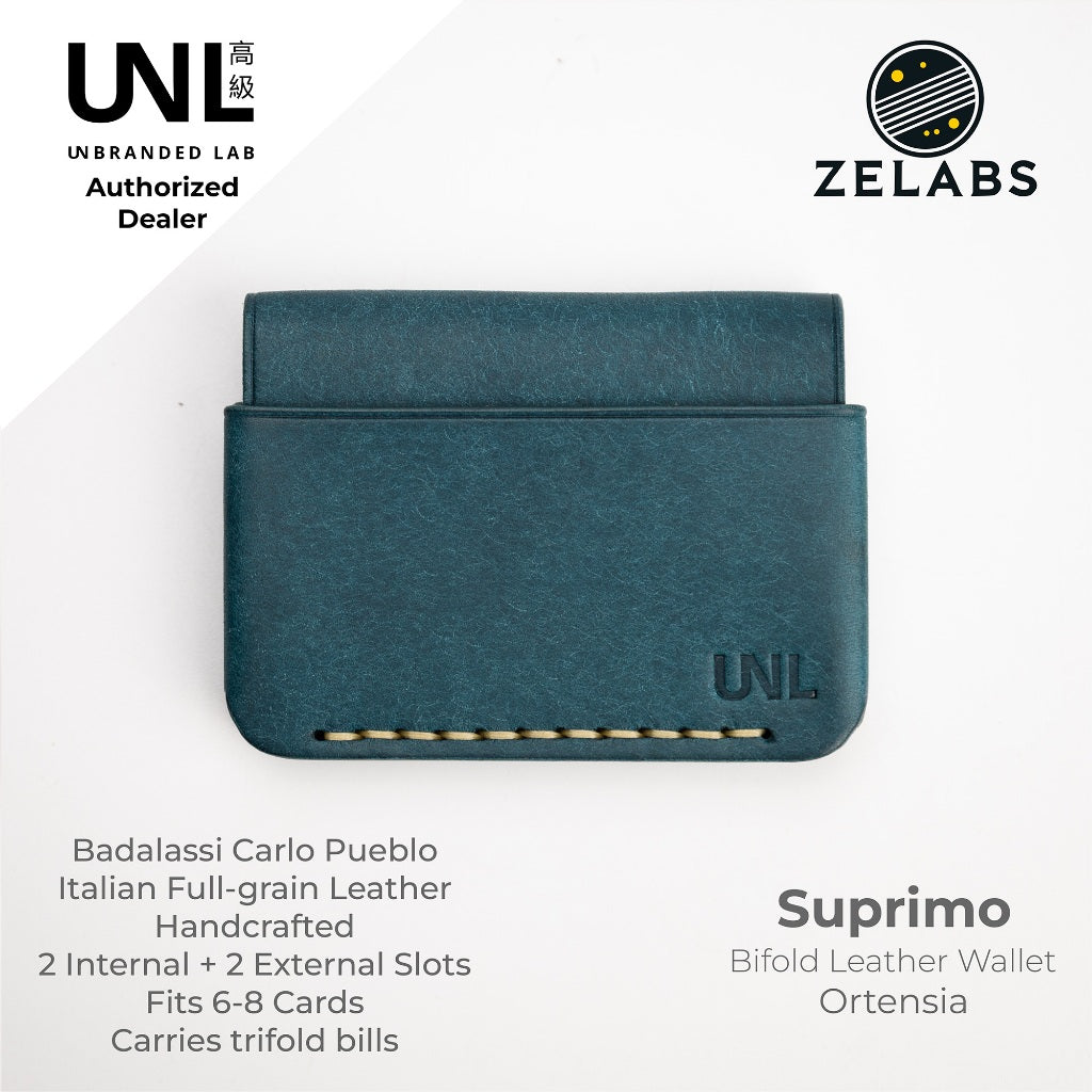 Unbranded Lab Suprimo Premium Minimalist Bifold Leather Wallet - Pueblo Italian Leather